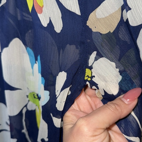 OLD NAVY- Blue floral peplum blouse size Small - Picture 6 of 11